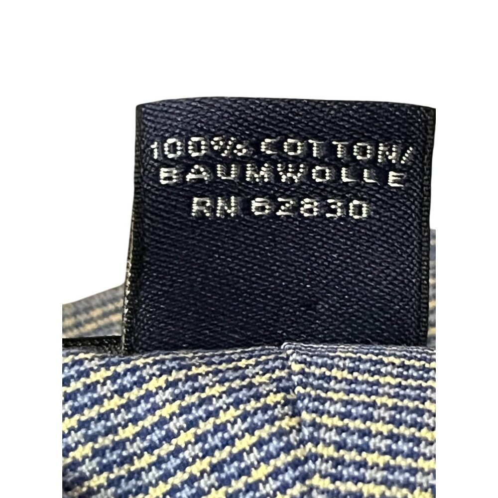 Lands’ End Men’s 15.5 33 Dress Shirt Blue Yellow Plaid Cotton Button Front Used - Picture 8 of 12